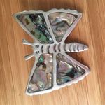 Women's Vintage Pin Brooch Silver Tone Butterfly Has Mark Abalone Alpaca Photo 1