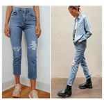 AGOLDE  Womens Jeans Riley High Rise Straight Crop in Whiplash Size 29 Distressed Photo 1