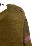 Loft Ann Taylor Women Medium Mohair Striped Pullover Sweater Long Sleeve Button Green Photo 6