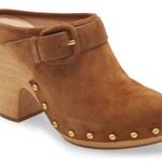 Veronica Beard  Dacey Suede Wooden Heeled Mules Pecan Size 11 NEW Photo 0