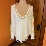 Hem & Thread  Star Knit V-Neck Sweater Distressed Hem Boho Cozy Photo 7