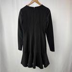 Ralph Lauren Polo  Wool Blend Pinstripe Long Sleeve Ruffle Dress in Black Size 2 Photo 4