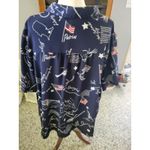 A‎ Personal Touch 4X Patriotic Print USA American Flag Button Up Shirt Blue Photo 1