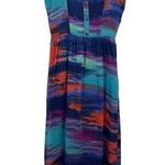 Triple Heart High Low Midi Sleeveless Tie Dye Flowy Dress S boho Photo 0
