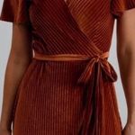 Baltic Born Andi Copper Ribbed Velvet Wrap Dress Photo 1