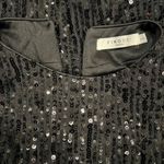 Anthropologie  Black Sequin Long Sleeve Dress Photo 10