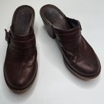 Born Womens Wenonah Platform Brown Leather Buckle Studded Mule Clogs S Photo 1