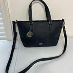 Nine West  solid‎ black shoulder crossbody tote purse with attached keychain Photo 0