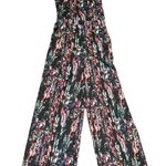 Bebe Black Floral Womans 10 Halter Wide Leg Jumpsuit In Multicolor Photo 0