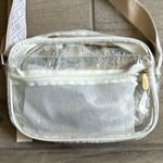 Clear crossbody bag with embroidered strap Purple Photo 1