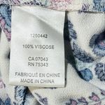 Joie  Medium Crop Top Boho Floral Balloon Sleeves Keyhole Neck Elastic Waist Blue Photo 7