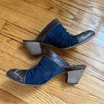 Lamica Slip on Clogs Leather Rodeo Western Cowgirl Made in Italy Denim size 38 Blue Photo 9