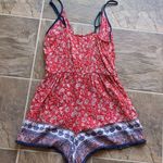 Band of Gypsies Paisley Floral Red White And Blue Romper Photo 11