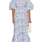 Caroline Constas Yara Blue Toile Floral Off Shoulder Puff Sleeve Maxi Dress S Photo 0