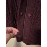 CAMBRIDGE Dry Goods Burgundy Full Zip Cable Knit Hooded Sweater Size M Red Size M Photo 7