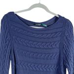 Ralph Lauren Lauren  Cable Knit Long Sleeve Sweater Tunic Navy Blue,‎ Large Photo 1