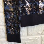 Ann Taylor  Women's Sequin Houndstooth Wool Navy Blue Sweater size XS‎ Photo 3