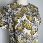 Lyn Devon Audrey Pineapple Print Shift Dress Size 8 | Tropical Vacation Style Tan Photo 8