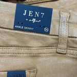 7 For All Mankind Jen 7  Brown Faux Leather Pant Size 0 Ankle Skinny Fall Photo 9