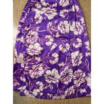 Japna B60 New Women’s  Silky Feel Floral MIDI Faux Wrap Look Skirt Purple Small Photo 2
