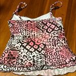 Pink and Brown Tankini with beaded Spaghetti Straps Size 8 Photo 1