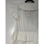 Celia B Bjorn Dress White Crisp Cotton Size Large NWT Pleated Ruffled Trim Photo 12
