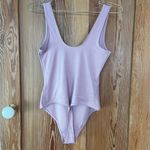 Parade Lavender Rounded Square Neck Thong Bodysuit ~ Size Medium 💛🍄 Purple Photo 1