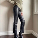 Aritzia  Wilfred Melina Vegan Leather Pants High Rise Straight - Admiral Black XS Photo 1