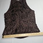 Carmen Marc Valvo  Sleeveless‎ Zip Back Embroidered Brown Tank Top 2 Photo 6