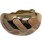 Vintage Unsigned Gold Tone & Enamel Clip On Earrings Statement Classic Photo 6