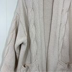 VICI  Cream Oversized Heavyweight Chunky Cable Knit Belted Cardigan Photo 8