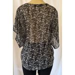 Apt. 9 Black Lace Overlay Blouse Women’s Size L – Sheer Semi-Sheer Top Photo 1