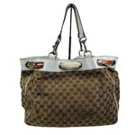  White Original GG Canvas Positano Tote with‎ Silk Gucci Scarf Photo 2