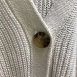 BP  Button Front Cardigan Sweater White Ribbed Cotton 1x Photo 3
