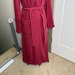 L.L. Bean Women Winter Fleece Robe Tie Front Heavyweight Deep Rosewood Pink Red Size M Photo 1