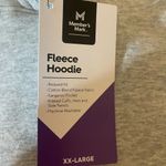 Members Mark  Womens Fleece Gray Hoodie Sweater Size XXL Ribbed Kangaroo Pocket Photo 4