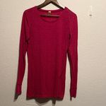 BKE Deep Pink Semi Sheer Long Sleeve Top Size XL Lightweight Layering Shirt Fall Photo 4