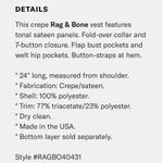 Rag and Bone  Rowan blue vest Photo 5