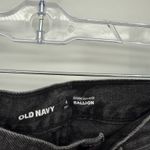 Old Navy  Extra High Rise Black Balloon Jeans Size 4 Tall Distress Photo 4