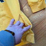 PINK - Victoria's Secret Victoria Secret Pink Yellow Pullover Hoodie fleece Sz L Photo 2