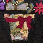 Victoria Jones Vintage Sweater Womens XL Black Holiday Christmas Knit Cardigan Photo 11