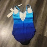 Gottex  TWILIGHT PRINTED ONE PIECE SWIMSUIT MULTI BLUE SIZE 12 Photo 3