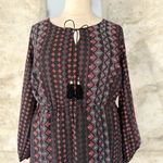 Ny Collection NWT!  Bohemian Patterned Tassel Tie Long Sleeve Maxi Dress Size 3X Photo 2