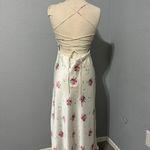 ZARA Sweetheart Neckline Floral Print Satin Effect MIDI Dress Cross Back Sz L Photo 11