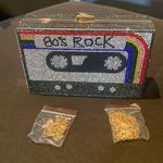 None Women’s Sparkly Cassette Tape Shaped Clutch Purse Bag DifferentLength Chains NWT Photo 4