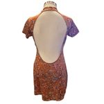SAVAGE X FENTY PSYCHEDELIC VELVET SLIP DRESS FLORAL SIZE SMALL Brown Photo 4