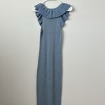 LPA Revolve  Blue Knit Sweater Maxi Dress with Ruffle Detail Size: XS Photo 6