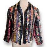 Coldwater Creek Vintage  Velvet Patchwork Sequin Jacket Petite Medium Boho Photo 3