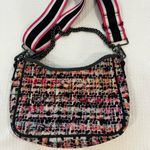 Haute Shore Pink Multicolored Tweed Print Neoprene Shoulder Crossbody Purse Black Photo 1