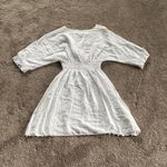 White Cotton Beach Lace Trim Belted Beach Cover Up Dress SIZE XL Photo 5